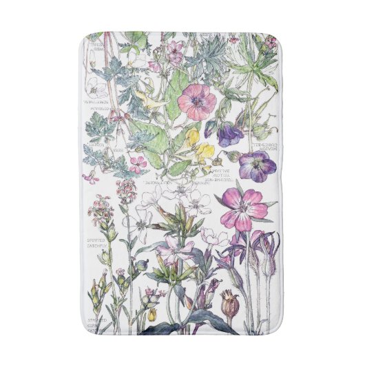 植物の甘いウィリアムの野生の花の花のバス・マット バスマット (正面縦)