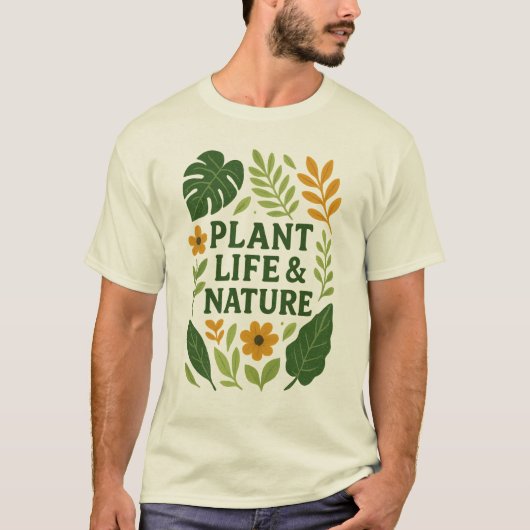 植物の生活と自然 – 植物学デザイン Tシャツ (正面)