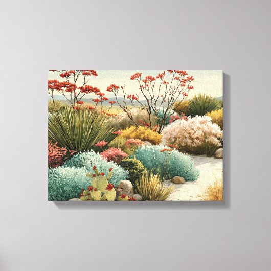 植物の砂漠の風景 キャンバスプリント (正面)
