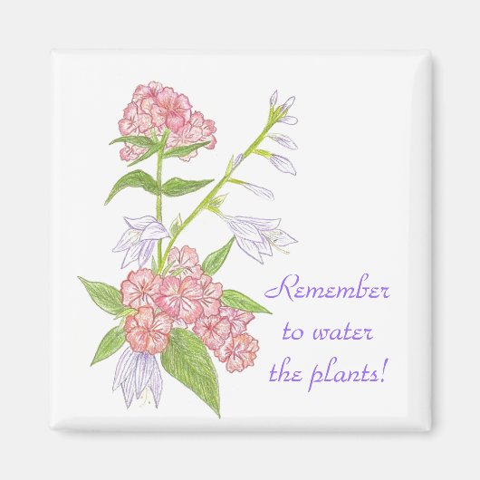 植物の磁石に水を忘れずに マグネット (正面)