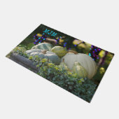 植物の秋の白いカボチャコーヌコピア写真 ドアマット (アングル)
