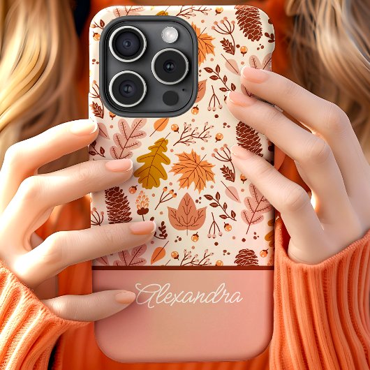 植物の秋の花葉スクリプトネーム Case-Mate iPhoneケース