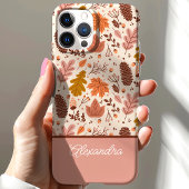 植物の秋の花葉スクリプトネーム Case-Mate iPhoneケース