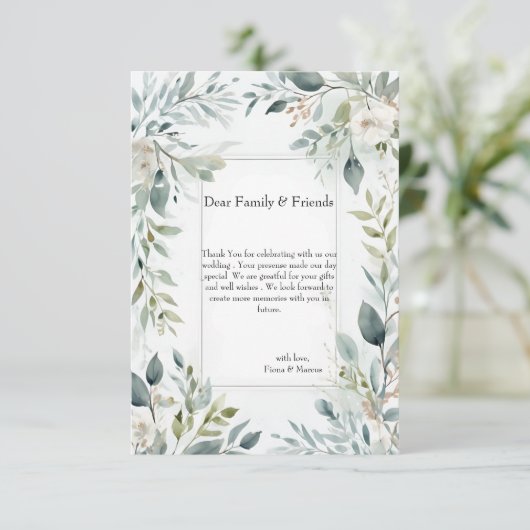 植物の素朴な花の感謝カード サンキューカード (スタンド正面)