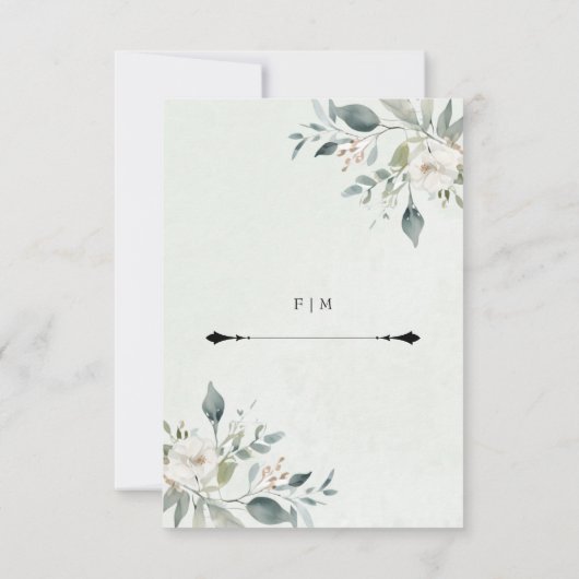 植物の素朴な花の感謝カード サンキューカード (裏面)