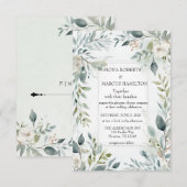 植物の素朴な花の招待返信カード 出欠カード (正面/裏面)