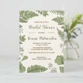 植物の緑の草木の森林ブライダルシャワーの招待 招待状 (スタンド正面)