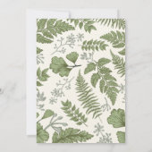 植物の緑の草木の森林ブライダルシャワーの招待 招待状 (裏面)