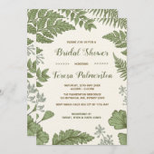 植物の緑の草木の森林ブライダルシャワーの招待 招待状 (正面/裏面)