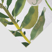植物の緑の葉のモノグラム文字イニシャル 薄葉紙 (詳細)