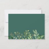 植物の緑の葉の境界の結婚式の披露宴 招待状 (裏面)