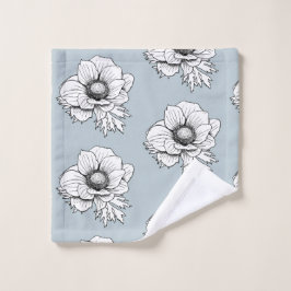 植物の線画: アネモネ ウォッシュタオル