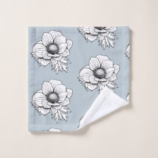 植物の線画: アネモネ ウォッシュタオル