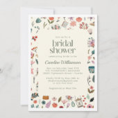 植物の美しさ 花の自然 ブライダルシャワー 招待状 (正面)