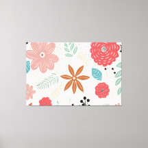 植物の背景パターンの引き伸ばしキャンバス印刷