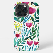 植物の花のイラスト iPhoneケース (裏面)