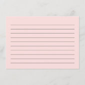 植物の花のウェディングシャワーレシピカード エンクロージャーカード (裏面)