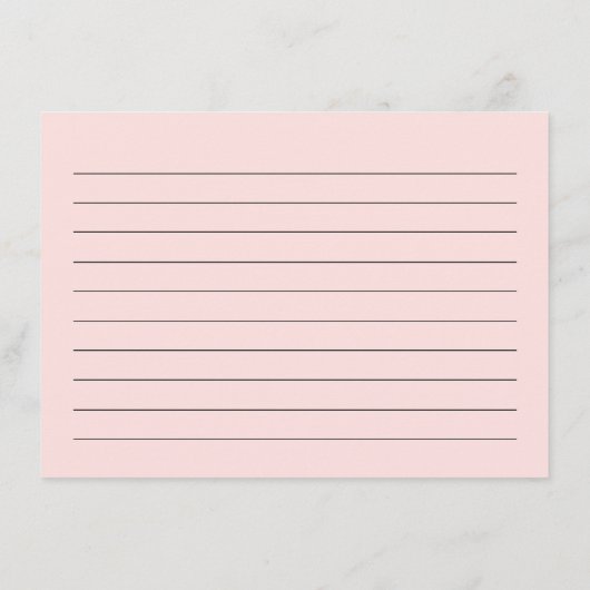 植物の花のウェディングシャワーレシピカード エンクロージャーカード (裏面)