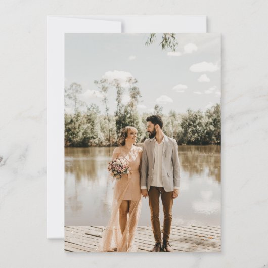 植物の花のカレンダー・セーブ・ザ・デート招待状 招待状 (裏面)