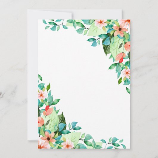 植物の花のパイナップルベビーシャワー 招待状 (裏面)