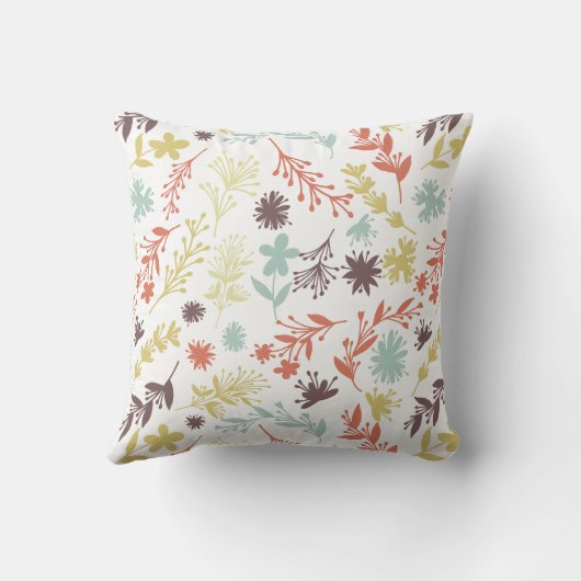 植物の花のパターン(の模様が)あるな枕 クッション (裏面)