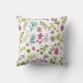 植物の花のパターン（の模様が）あるな枕 クッション (裏面)