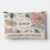 植物の花のビジネス ロゴ カンパニー コーポレート アクセサリーポーチ (裏面)