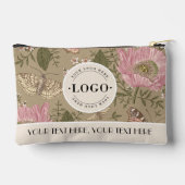 植物の花のビジネス ロゴ カンパニー コーポレート アクセサリーポーチ (裏面)