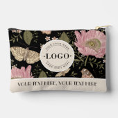 植物の花のビジネス ロゴ カンパニー コーポレート アクセサリーポーチ (裏面)