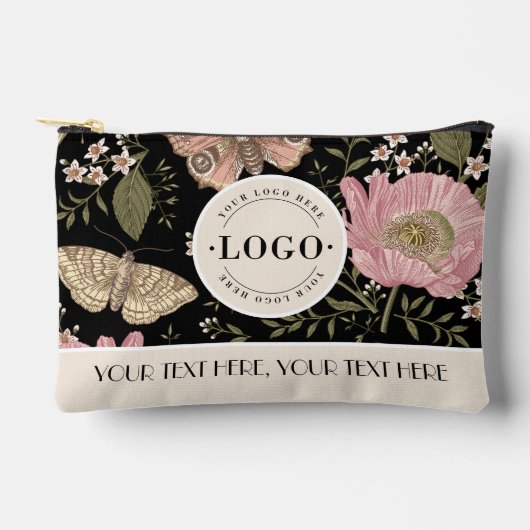 植物の花のビジネス ロゴ カンパニー コーポレート アクセサリーポーチ (正面)
