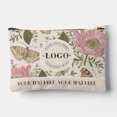 植物の花のビジネス ロゴ カンパニー コーポレート アクセサリーポーチ (裏面)