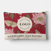 植物の花のビジネス ロゴ カンパニー コーポレート アクセサリーポーチ (裏面)