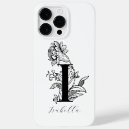 植物の花のモノグラムのイニシャル I の名前 Case-Mate iPhone 14 PRO MAXケース