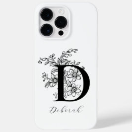 植物の花のモノグラムのイニシャルDの名前 Case-Mate iPhone 14 PRO MAXケース