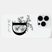 植物の花のモノグラムのイニシャルDの名前 Case-Mate iPhoneケース (裏面 (横))