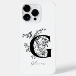 植物の花のモノグラムのイニシャルGの名前 Case-Mate iPhone 14 PRO MAXケース