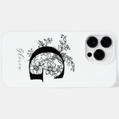 植物の花のモノグラムのイニシャルGの名前 Case-Mate iPhoneケース (裏面 (横))