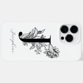 植物の花のモノグラムイニシャル J ネーム Case-Mate iPhoneケース (裏面 (横))