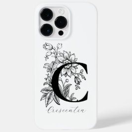 植物の花のモノグラムイニシャルCの名前 Case-Mate iPhone 14 PRO MAXケース