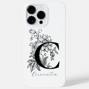 植物の花のモノグラムイニシャルCの名前 Case-Mate iPhone 14 PRO MAXケース