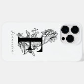 植物の花のモノグラムイニシャルFの名前 Case-Mate iPhoneケース (裏面 (横))