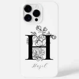 植物の花のモノグラムイニシャルHの名前 Case-Mate iPhone 14 PRO MAXケース