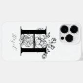 植物の花のモノグラムイニシャルHの名前 Case-Mate iPhoneケース (裏面 (横))