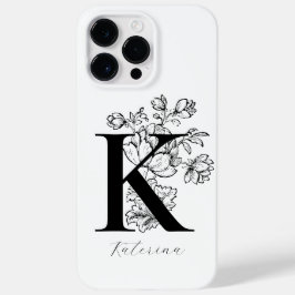 植物の花のモノグラムイニシャルKの名前 Case-Mate iPhone 14 PRO MAXケース