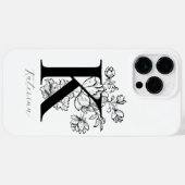 植物の花のモノグラムイニシャルKの名前 Case-Mate iPhoneケース (裏面 (横))