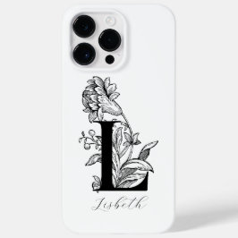 植物の花のモノグラムイニシャルLの名前 Case-Mate iPhone 14 PRO MAXケース