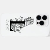植物の花のモノグラムイニシャルLの名前 Case-Mate iPhoneケース (裏面 (横))