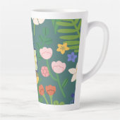 植物の花のモノグラム カフェラテマグ (右)