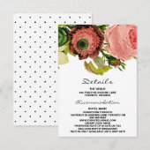 植物の花のヴィンテージ結婚式の詳細 エンクロージャーカード (正面/裏面)