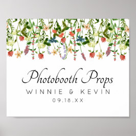 植物の花の写真ブース看板 ポスター